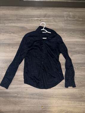 Armani Exchange Men's A|X All-Over Logo Print Long Sleeve Button Down Shirt Blac